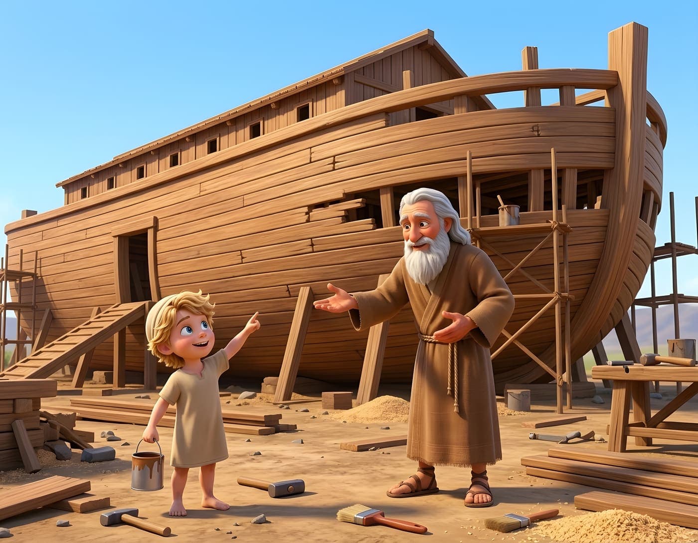 Sample personalized children's Bible storybook illustration